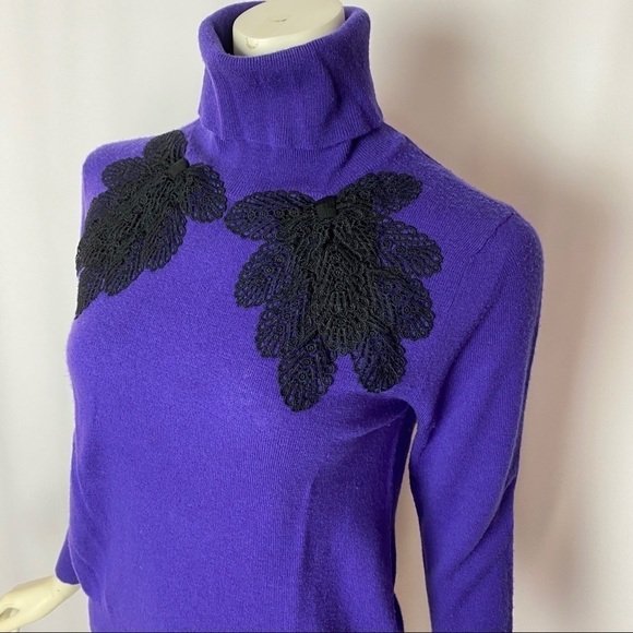3.1 Phillip Lim Merino Wool Purple Turtleneck Sweater Size Medium - Picture 3 of 8